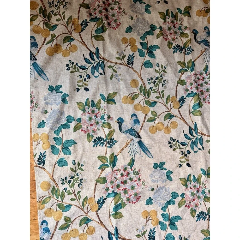 Envogue 2 pc Window Curtains Fancy Dogwood Floral w/ Birds ea 36w
